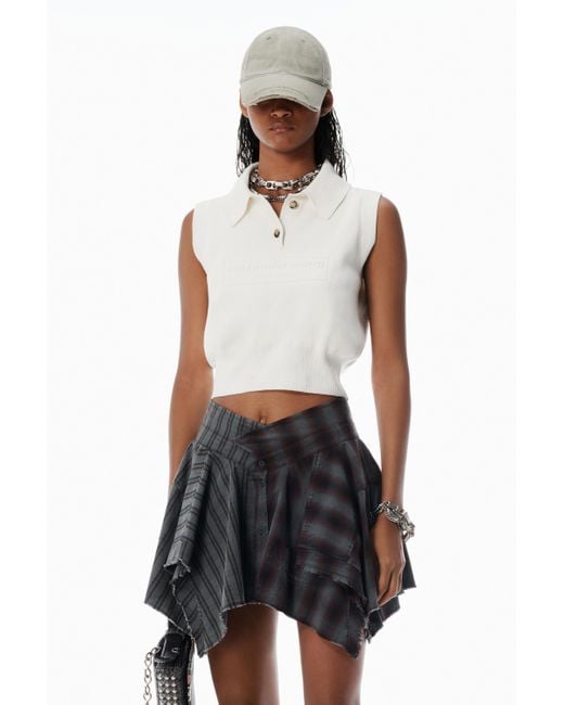 Alexander Wang White Ivory Cotton-blend Chenille Logo Polo