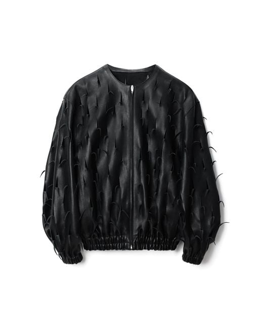 Alexander Wang Black Leather Cutout Bomber