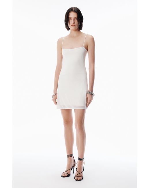 Alexander Wang White Crystal Hotfix Cami Dress