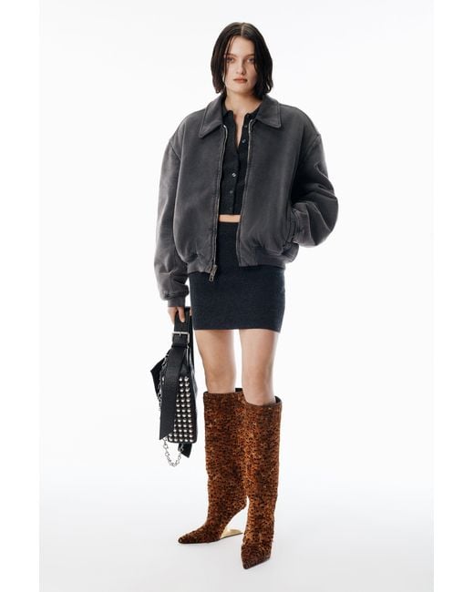 Alexander Wang Blue Mini Skirt With Knit Logo Patch