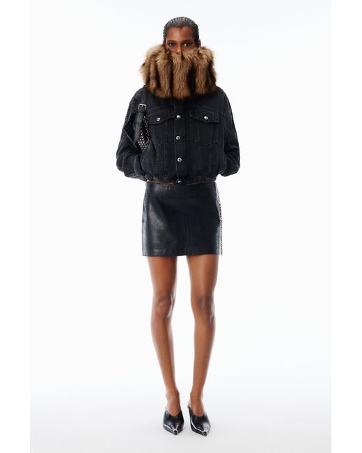 Alexander Wang Black Low-Rise Miniskirt Leather