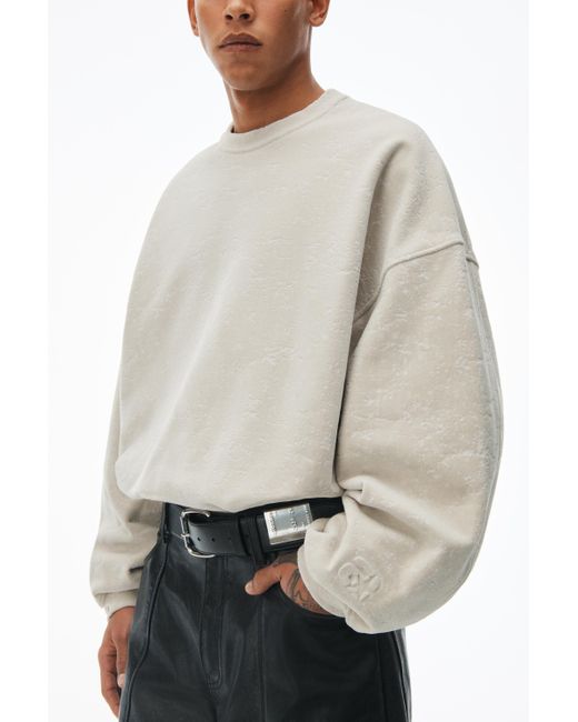 Alexander Wang Natural Oversized Sweatshirt In Flocked Terry for men