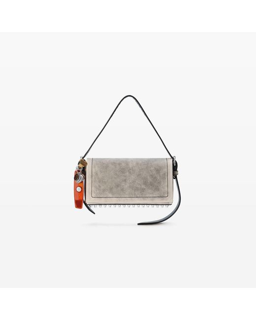 Alexander Wang White Crackle Leather Ricco Slim Flap Bag