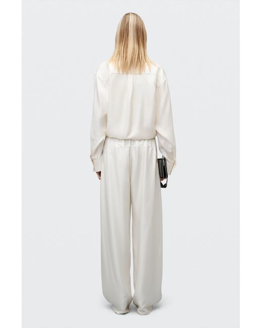 Alexander Wang Black Silk Mid-Rise Track Pant