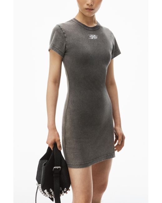 Alexander Wang Multicolor Blade Logo-embossed Minidress In Cotton