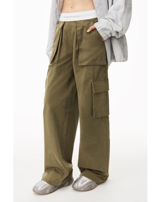 ALEXANDER WANG Cotton-blend ripstop wide-leg cargo pants