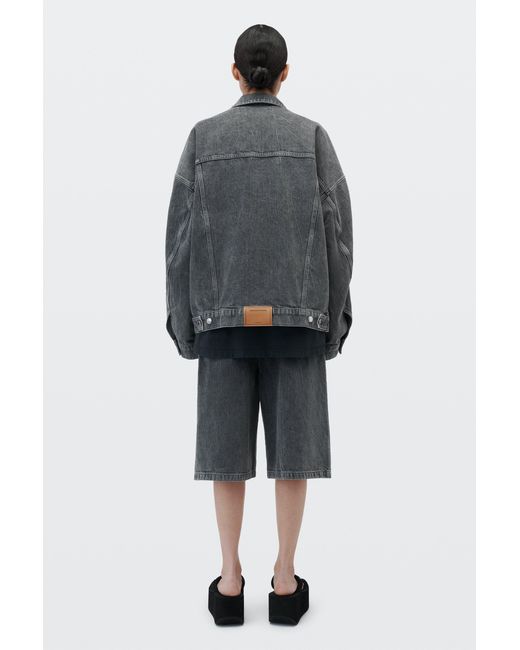 Alexander Wang Black Oversized Trucker Jacket W/ Flasher Graphic