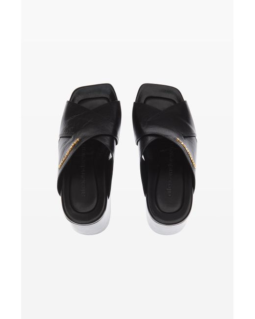 Alexander Wang Black Float Criss-cross Wedge Sandal