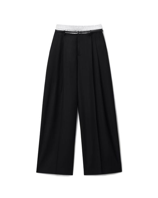 Alexander Wang White Mid-Rise Layered Boxer Tailored Pant