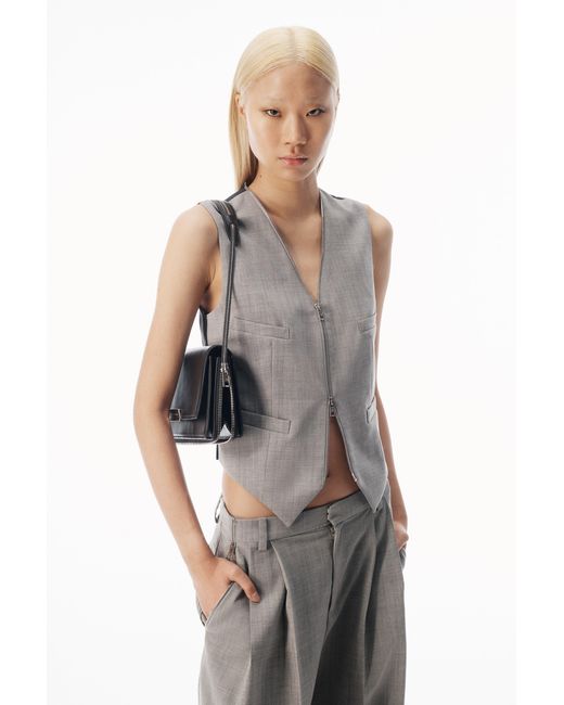 Alexander Wang Gray Tailored Vest With Wraparound Zipper