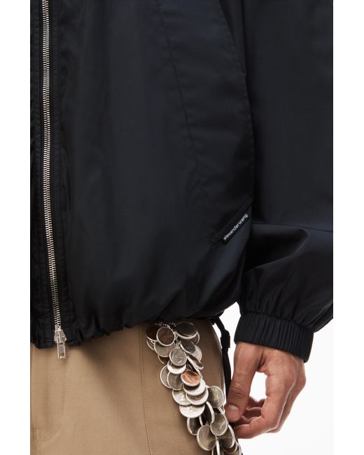 Alexander Wang Black Track Jacket In Crisp Nylon for men