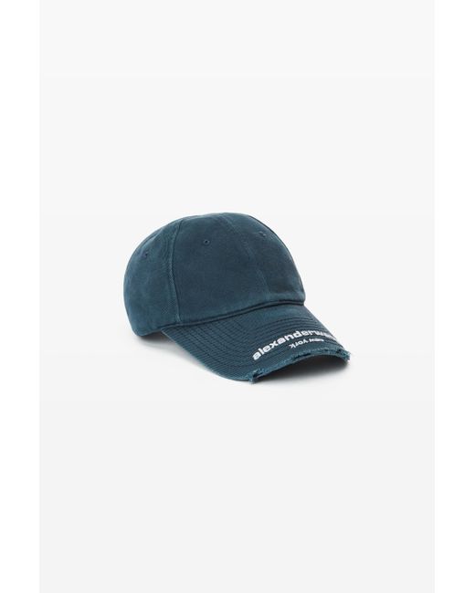 Alexander Wang Blue Unisex Distressed Logo Baseball Cap