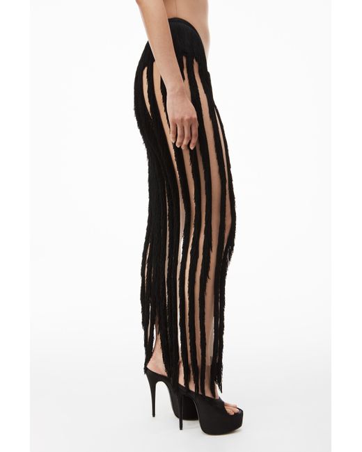 Black layered cheap fringe skirt
