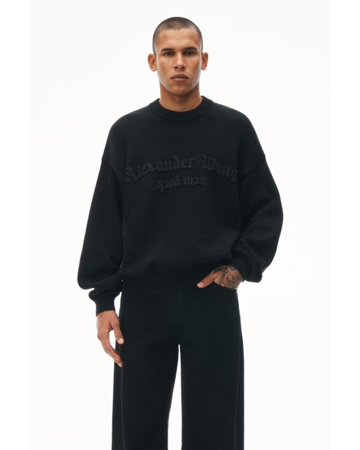 Alexander Wang Black Pullover With Hand Crochet Logo