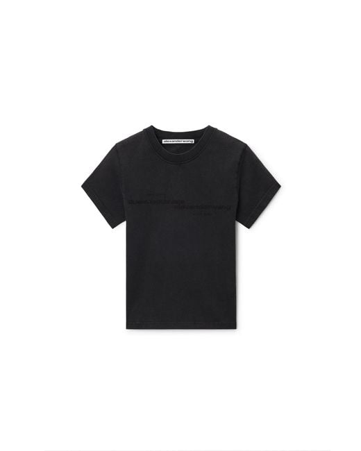Alexander Wang Black Mirrored Logo Tee