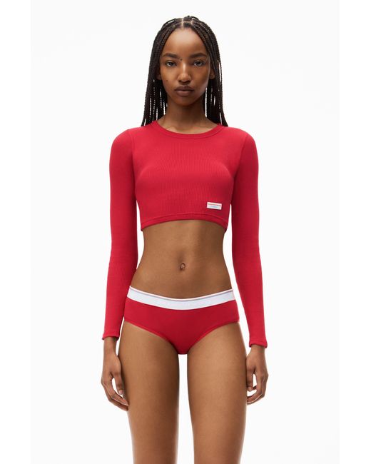 Alexander Wang Blue Cropped Long-Sleeve Tee