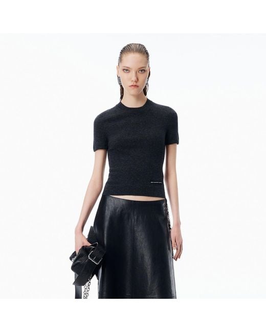 Alexander Wang Blue Short-Sleeve Wool Tee
