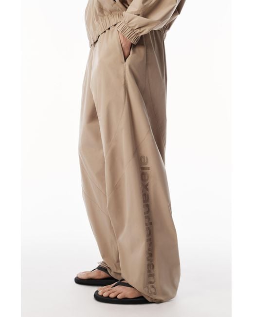 Alexander Wang Black Perforated Logo Mid Rise Track Pant
