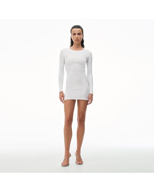 Alexander Wang White Long Sleeve Loungewear Dress