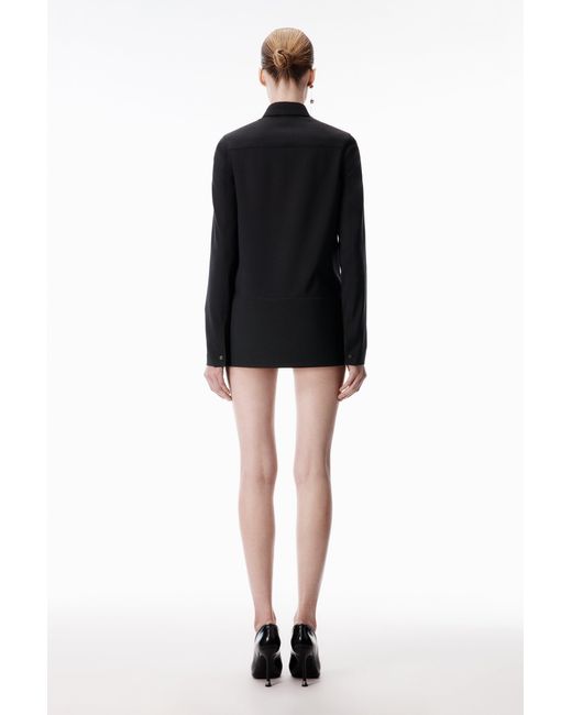 Alexander Wang Black Structured Button Down Romper