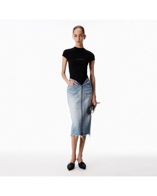 Alexander Wang Zip V-Waist Skirt in Blue | Lyst