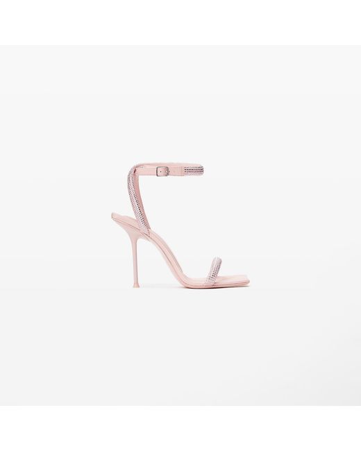 Alexander Wang White Julie Crystal Hotfix 105Mm Ankle Strap Sandal