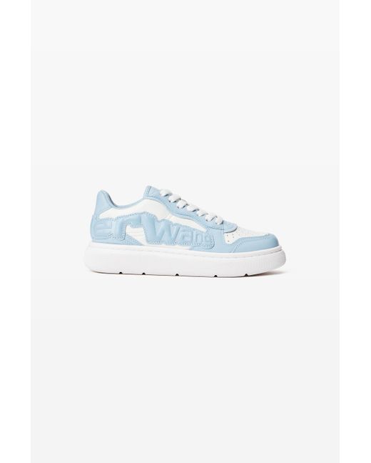 Alexander Wang Blue Puff Pebble Leather Sneaker With Logo