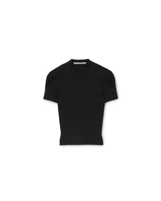 Alexander Wang Black Debossed Logo Fitted Tee