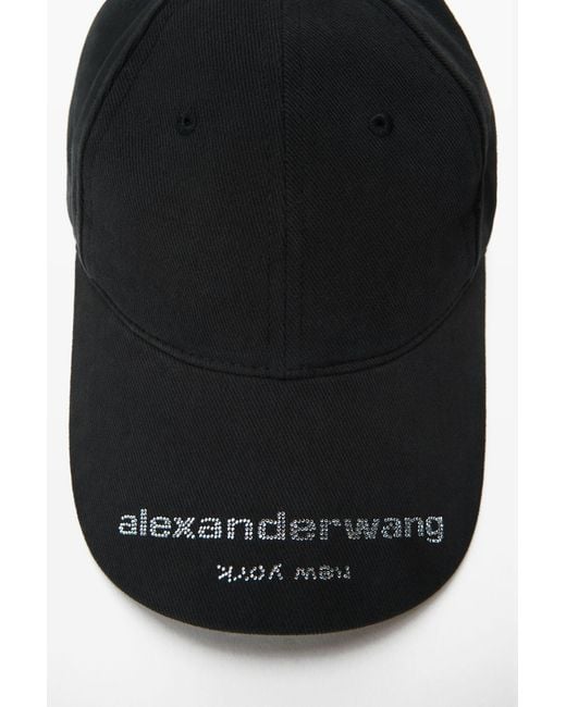 Alexander Wang Black Crystal Logo Twill Baseball Cap