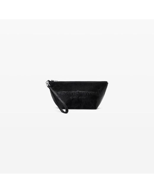 Alexander Wang Black Punch Wristlet Strap Pouch