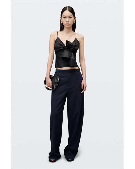 Alexander Wang Black Silk Knotted Cami Top