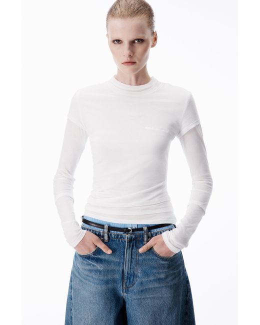 Alexander Wang Black Layered Ls Top