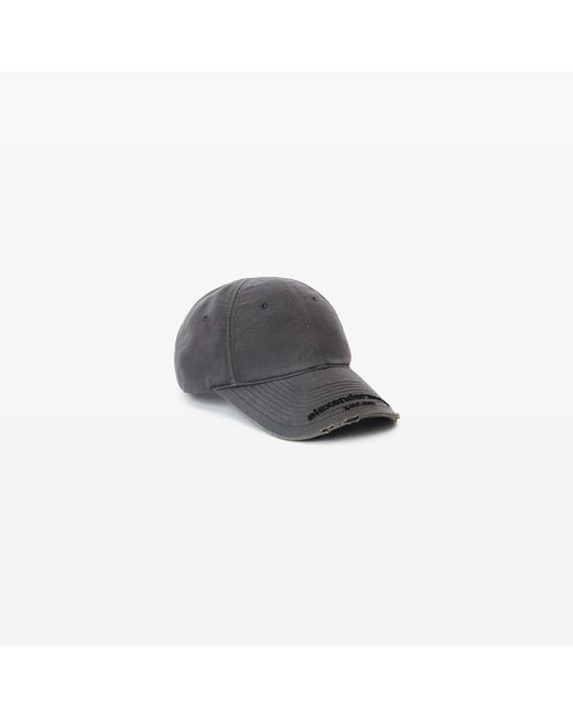 Alexander Wang Gray Distressed Logo Baseball Cap