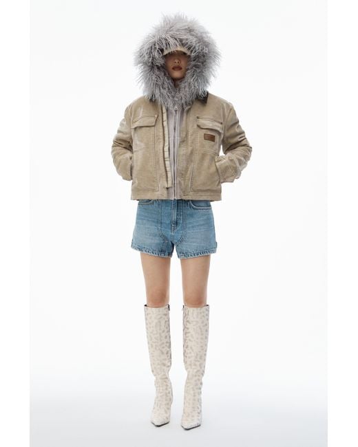 Alexander Wang Blue High-Waist Workwear Shorts