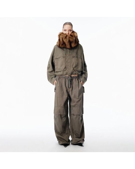Alexander Wang Brown Cargo Jacket Cotton Cropped