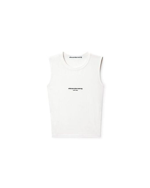 Alexander Wang White Logo Print Fitted Tank