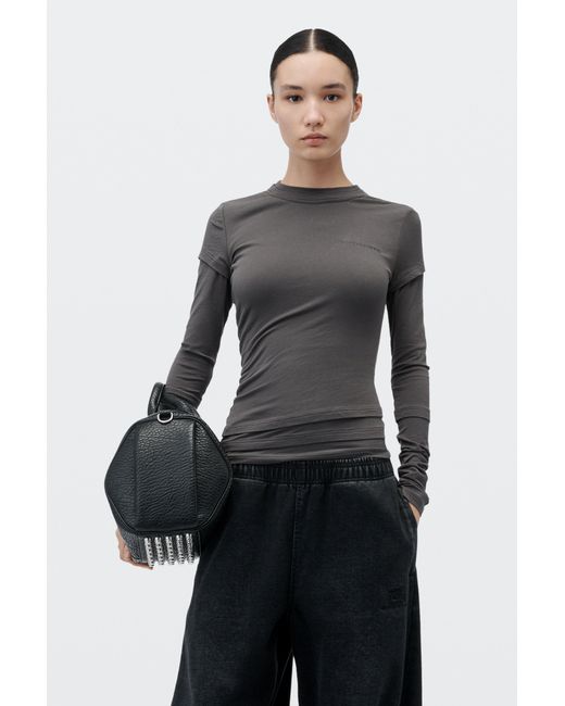 Alexander Wang Black Layered Ls Top