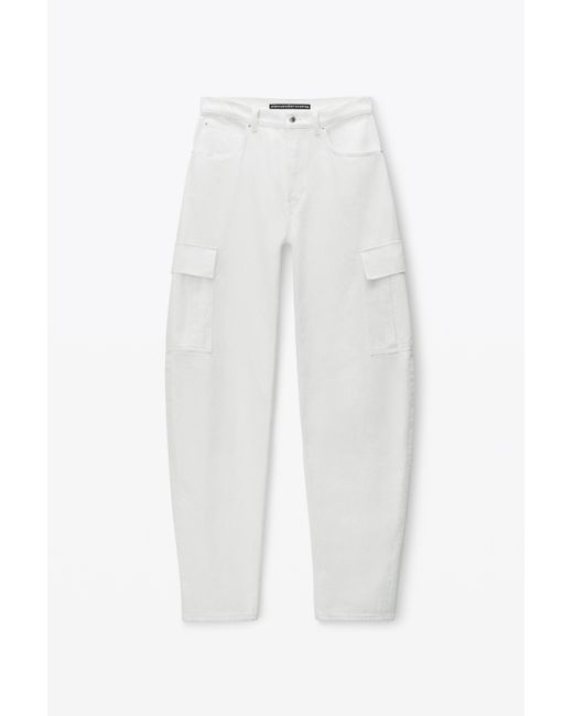 Alexander Wang White Oversize Cargo Jeans In Cotton