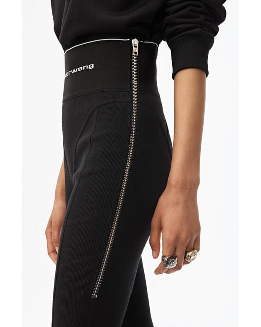スパッツ・レギンス Alexanderwang.T Cross Leggings With Logo Alexander Wang criss-cross logo-trim Leggings | Black | FARFETCH