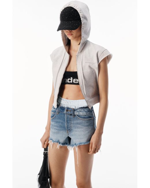 Alexander Wang Blue Boxer Drop Waistband Short