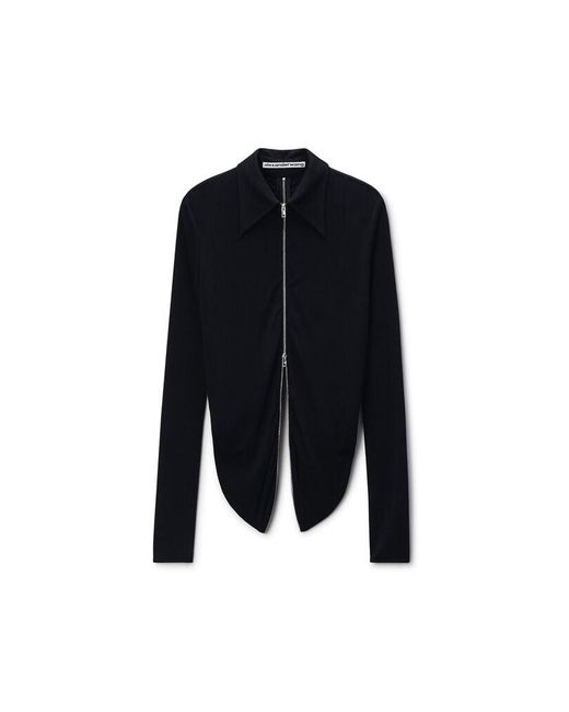 Alexander Wang Black Draped Back Zip Shirt