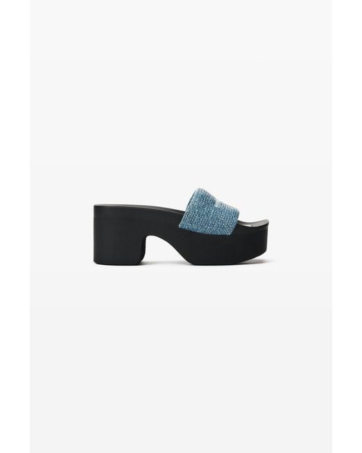 Alexander Wang Blue Crystal Hotfix 85Mm Platform Slide