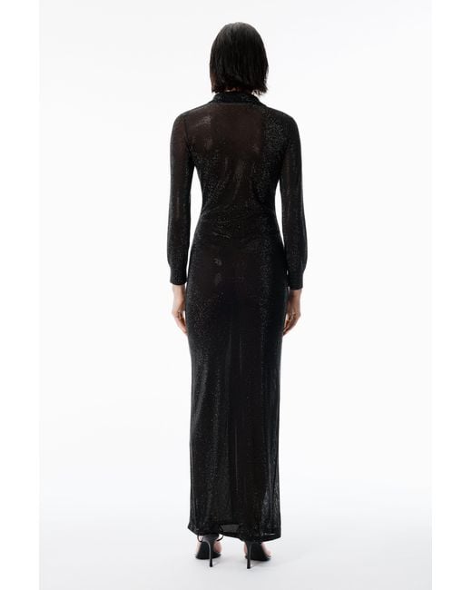Alexander Wang Black Crystal Polo Maxi Dress
