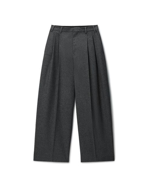 Alexander Wang Black Tweed Mid-Rise Creased Pant