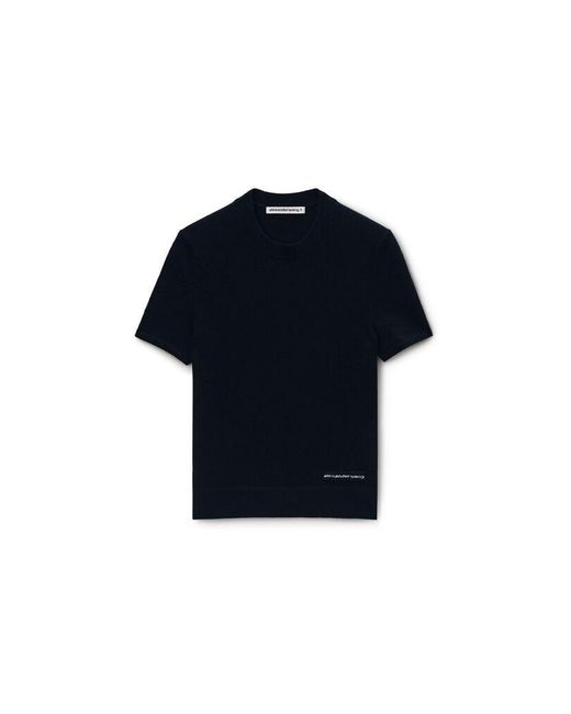 Alexander Wang Blue Short Sleeve Wool Tee