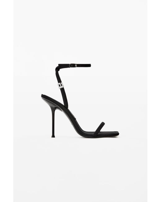 Alexander Wang Julie Crystal Logo Sandal In Nylon in Black | Lyst Canada