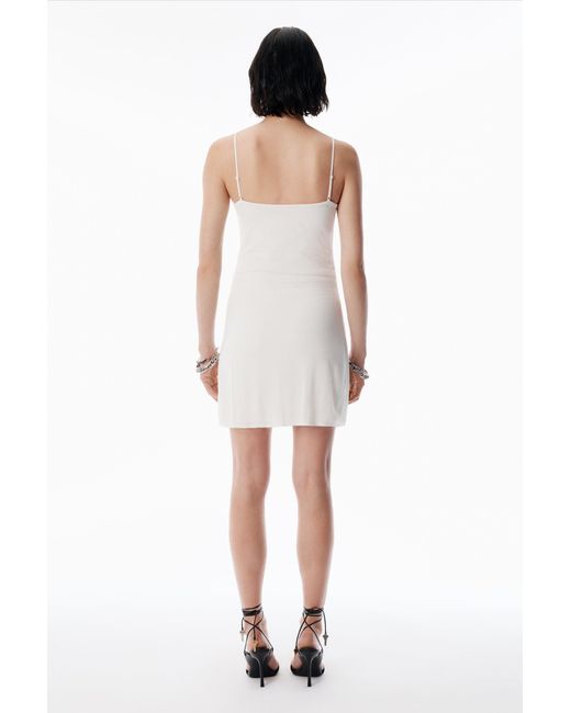 Alexander Wang White Crystal Hotfix Cami Dress
