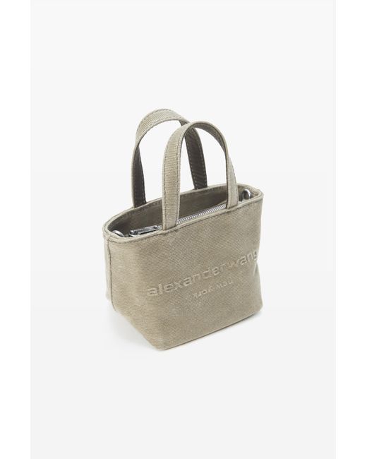 Alexander Wang White Punch Mini Tote Bag In Wax Canvas