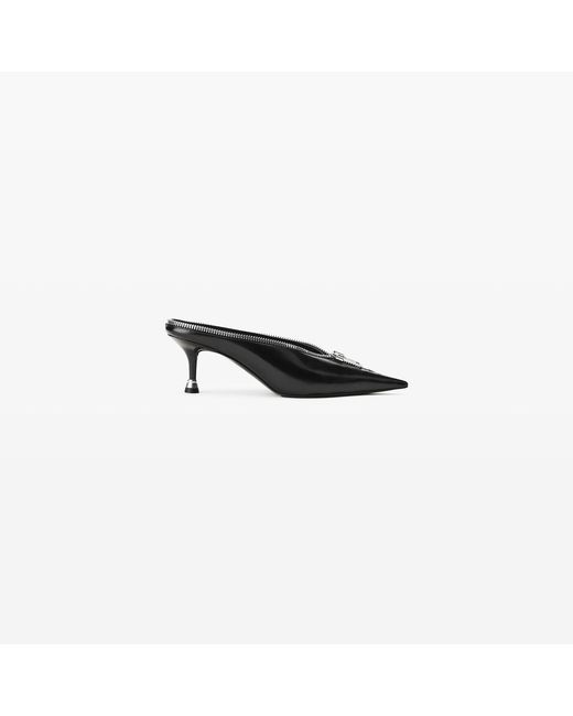 Alexander Wang Black Akila 65Mm Zip Closed Toe Mule