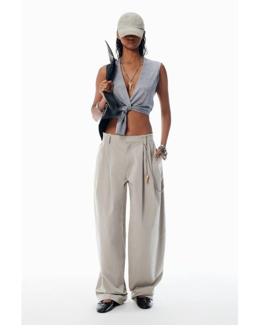 Alexander Wang Blue Cotton-Blend Balloon-Leg Pants
